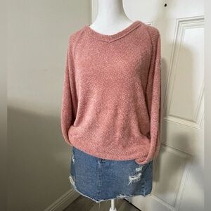 Hollister Salmon/Pink V-Neck Long Sleeve Sweater Size XS